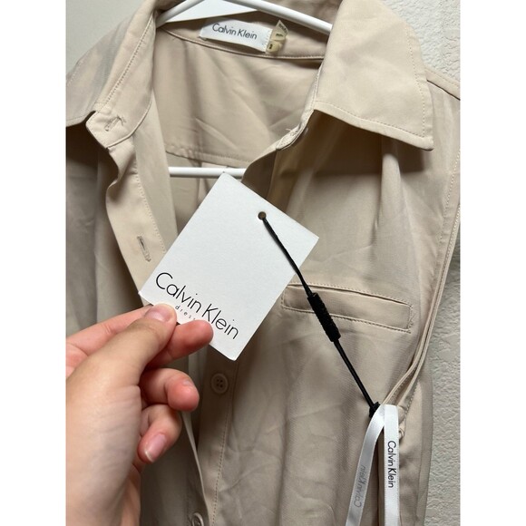 NWT Calvin Klein maxi button down collared dress - Picture 2 of 4